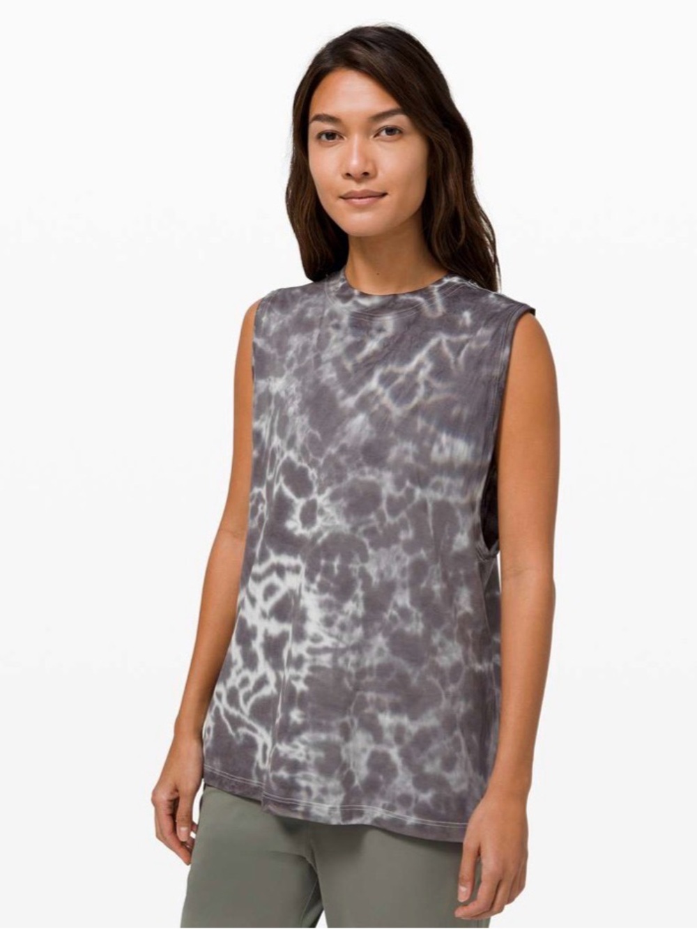 Lululemon All Yours Tank Tie Dye Marmoleado Graphite Grey Size 10